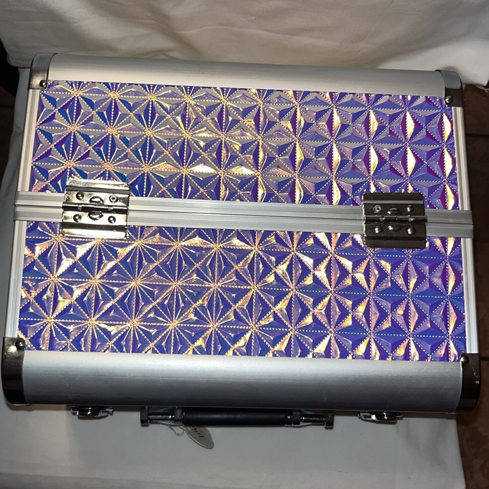 Super fab Train Case Neon Electric Cosmetic Case